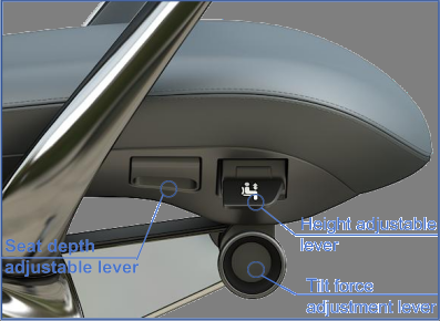 The height of the seat cushion can be adjusted.