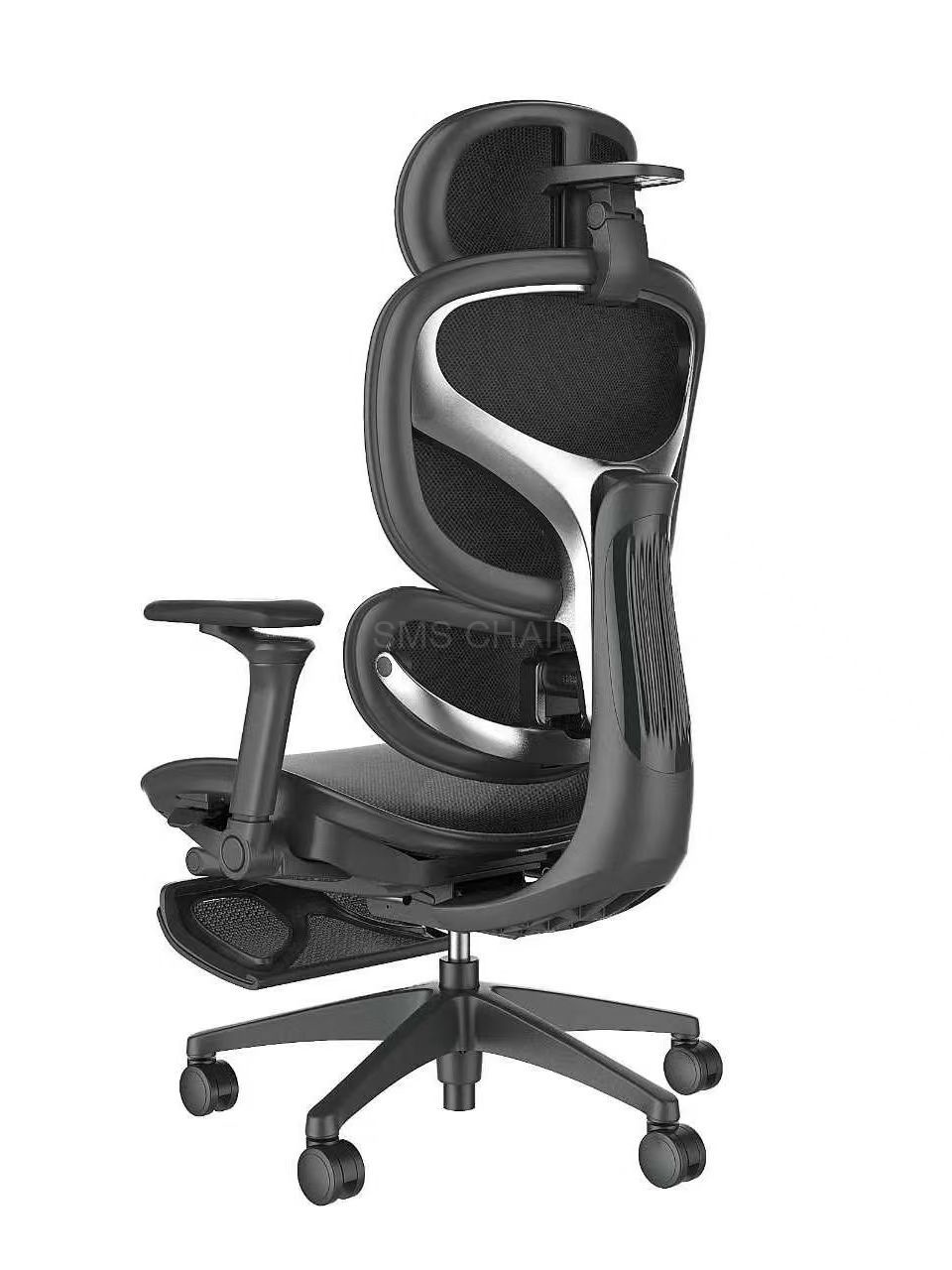 High Back Mesh Ergonomic Office Chair with Retractable Footrest