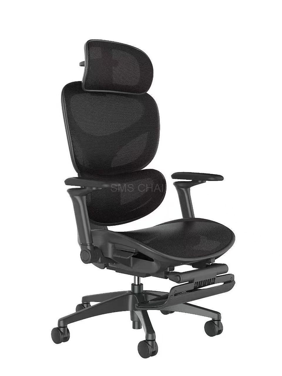 High Back Mesh Ergonomic Office Chair with Retractable Footrest