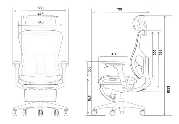 Adjustable Aluminium High Back Official Executive Chair with Footrest