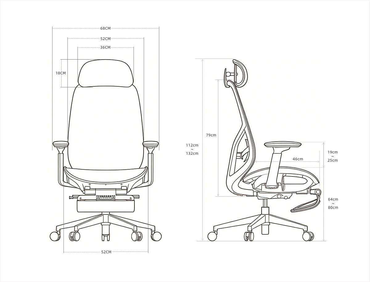 High Back Full Mesh Ergonomic Office Chair with Built-in Footrest